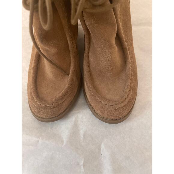 Lucky Brand Yesabel Wedge Lace Up 3 in. Bootie Womens Size 9.5 Brown - Picture 4 of 9